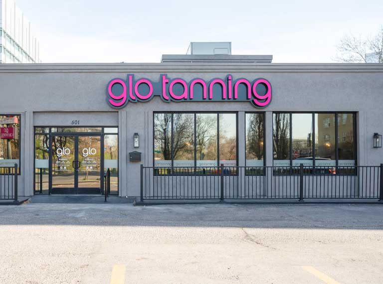 Downtown Denver Glo tanning front view.